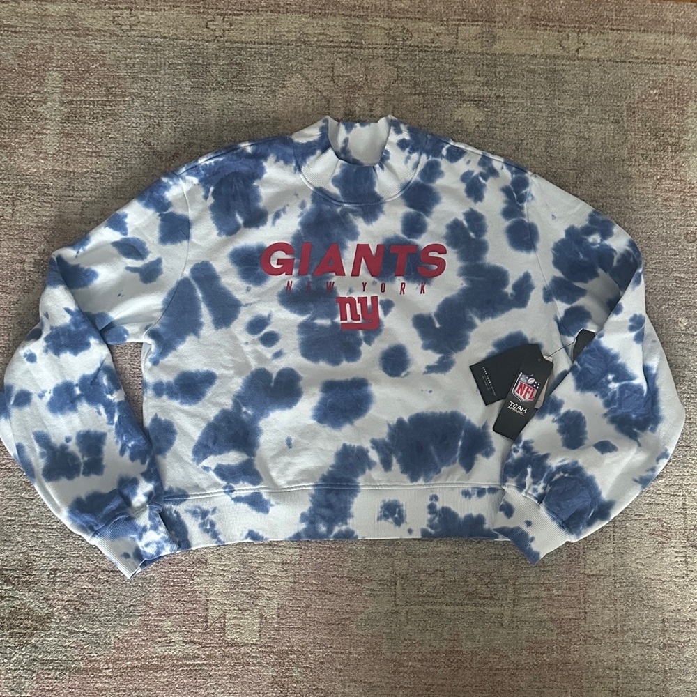 Junk Food Clothing Blue & White Tie-Dye NFL Crewneck Sweatshirt